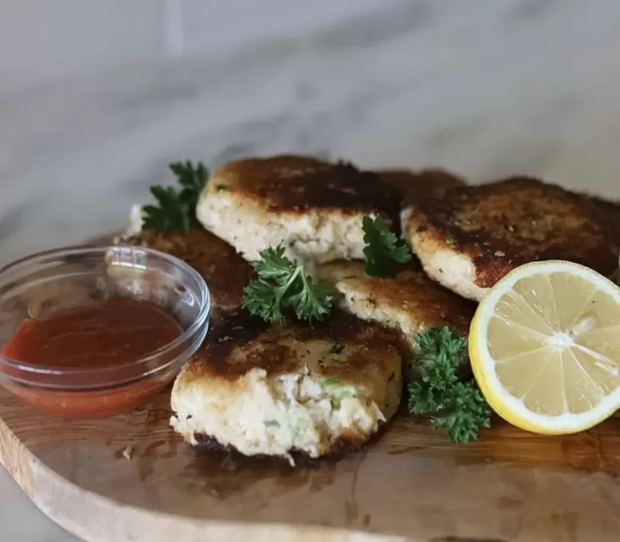 Crab Cakes with Cocktail Sauce