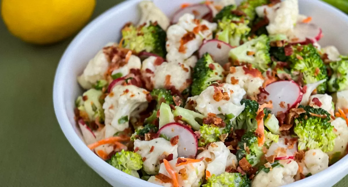 Broccoli and Cauliflower Salad