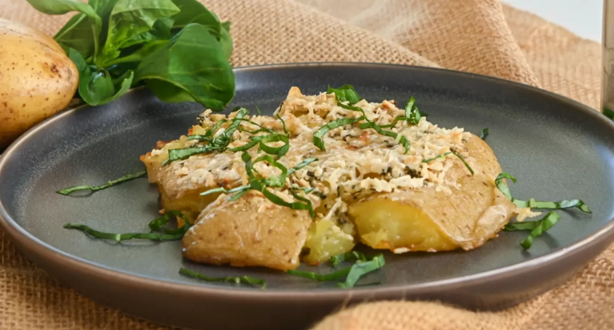 Smashed Potatoes with Horseradish-Herb Butter