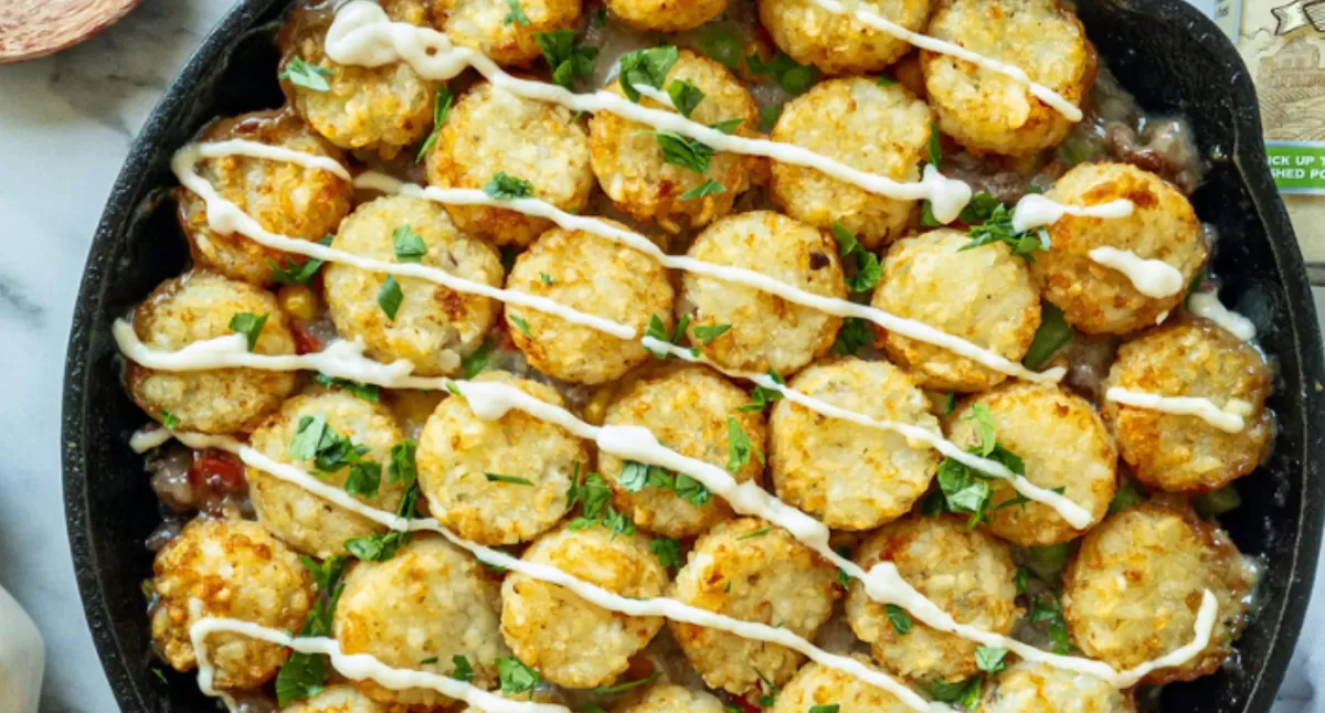 Tater Tot Horseradish Hotdish