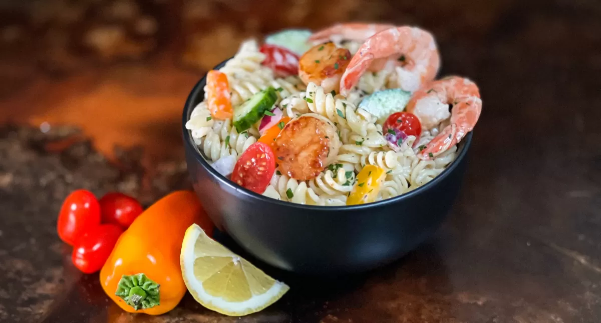 Seafood Pasta Salad with Tartar Sauce